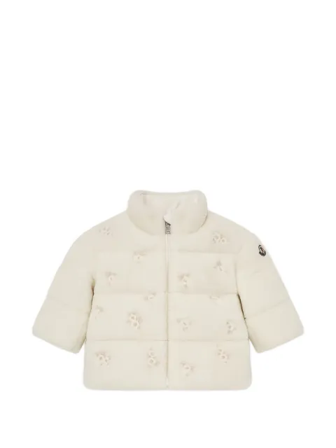 Moncler Enfant floral-embroidered faux-fur jacket