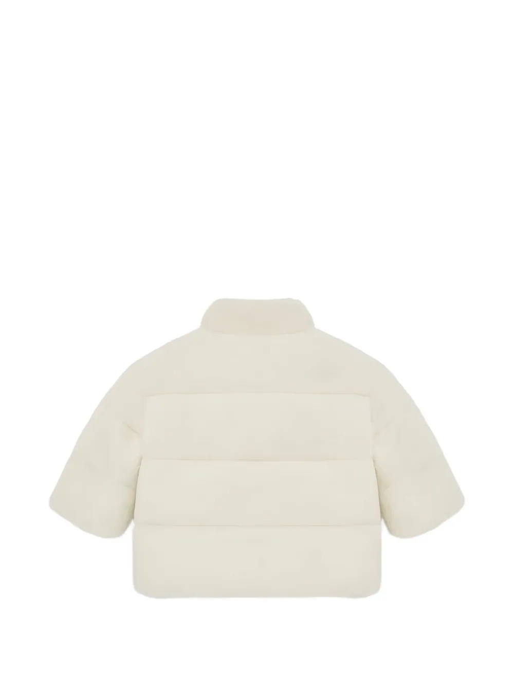 Moncler Enfant Jack van imitatiebont met geborduurde bloemen Beige