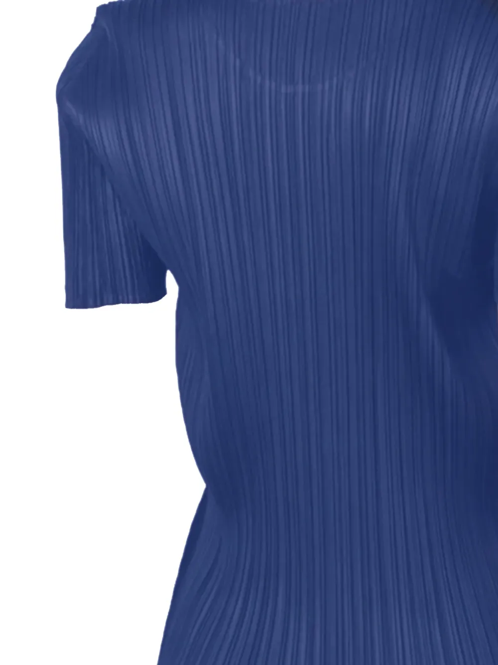 Pleats Please Issey Miyake Geplooid T-shirt Blauw