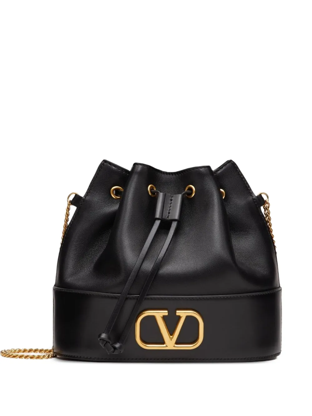 Valentino Garavani mini Vlogo Signature bucket bag in nappa leather - Nero