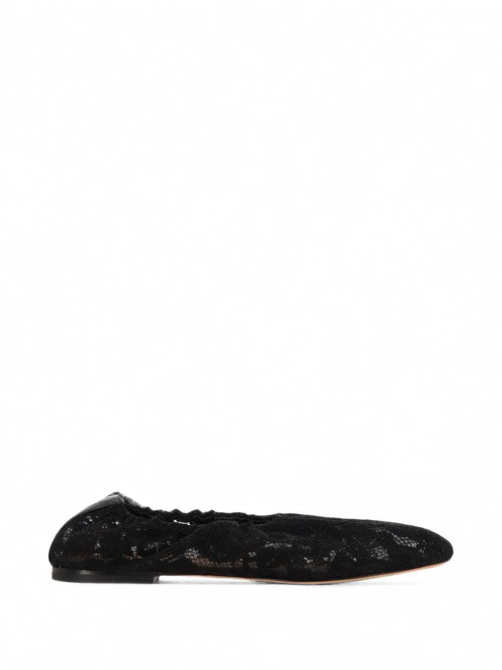 ODISSI Aicha lace-overlay elasticated ballet flats - Schwarz