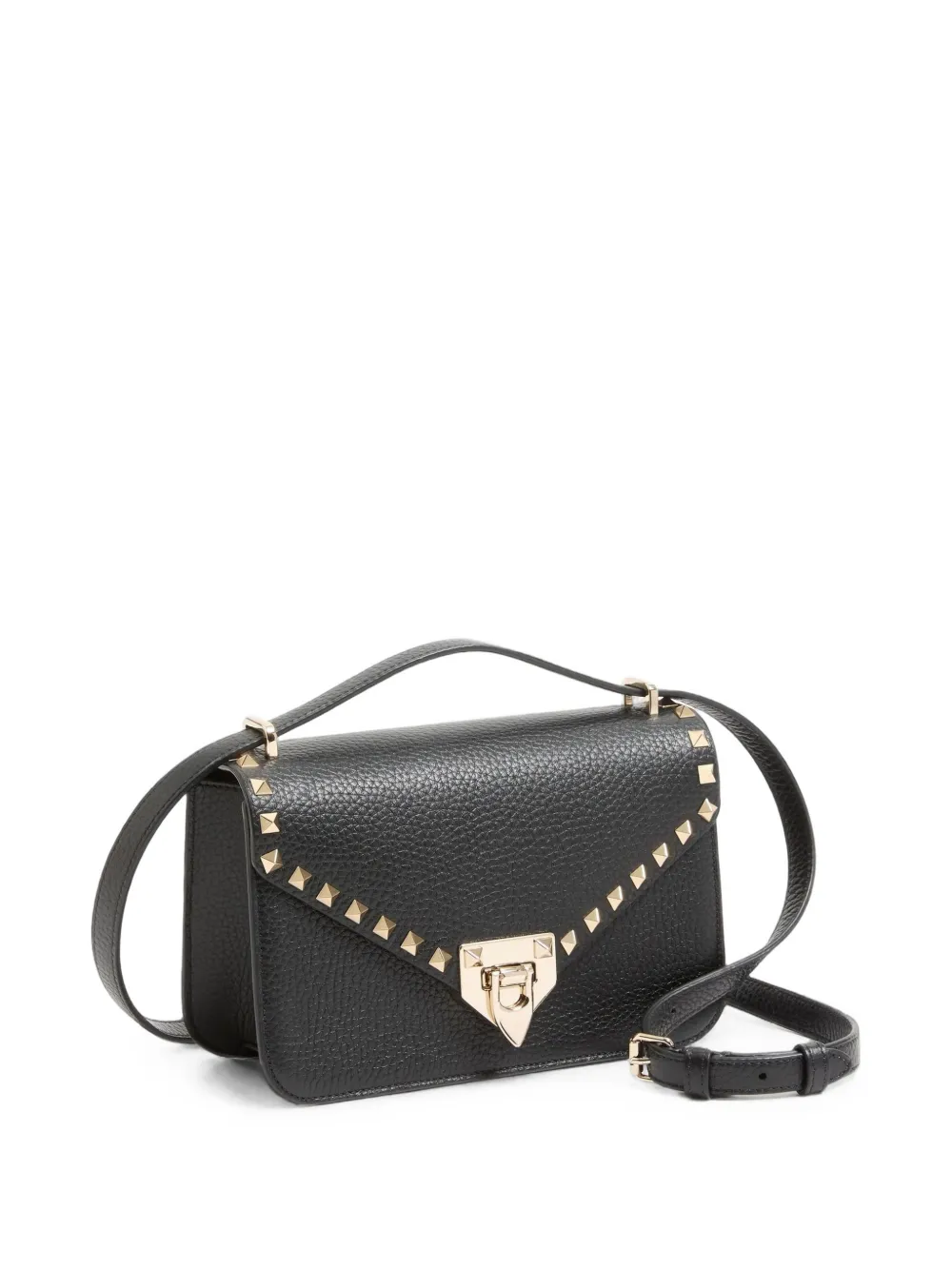 Valentino Garavani Rockstud kleine shopper van korrelig kalfsleer Zwart