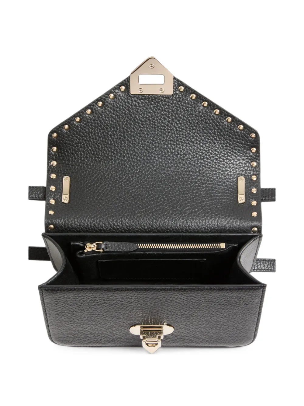 Valentino Garavani Rockstud kleine shopper van korrelig kalfsleer Zwart