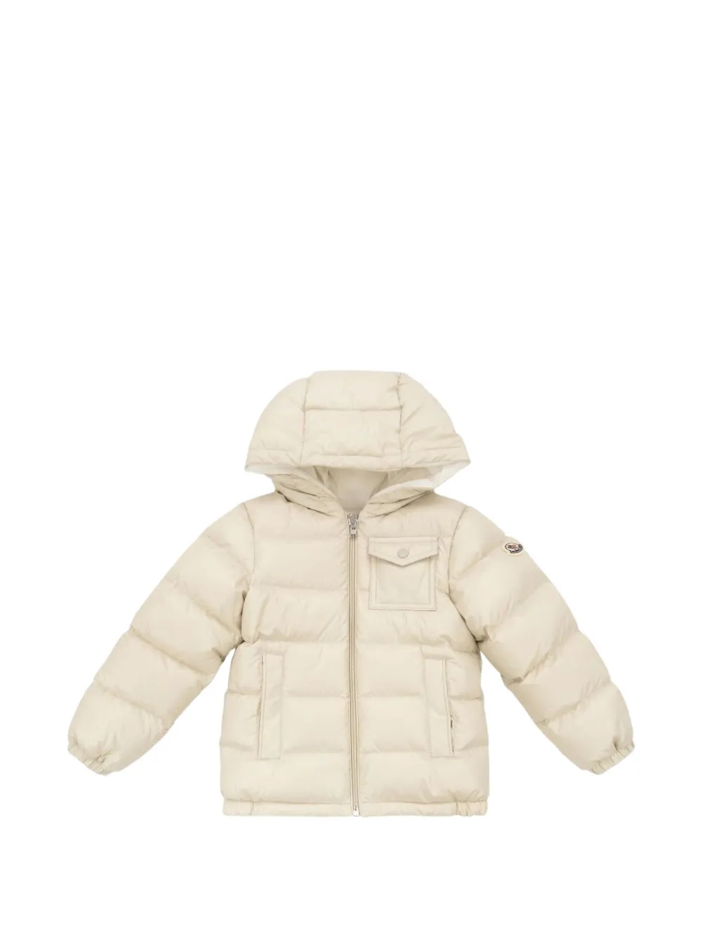 Moncler Enfant Gewatteerd jack met capuchon Beige