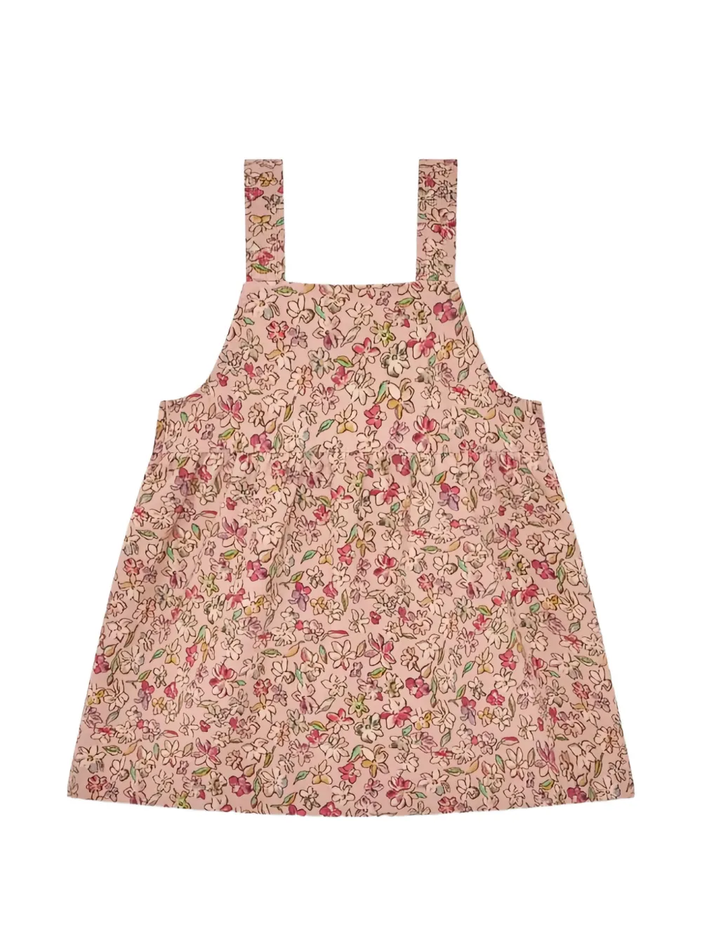 Moncler Enfant Ribfluwelen jurk met bloemenprint Roze