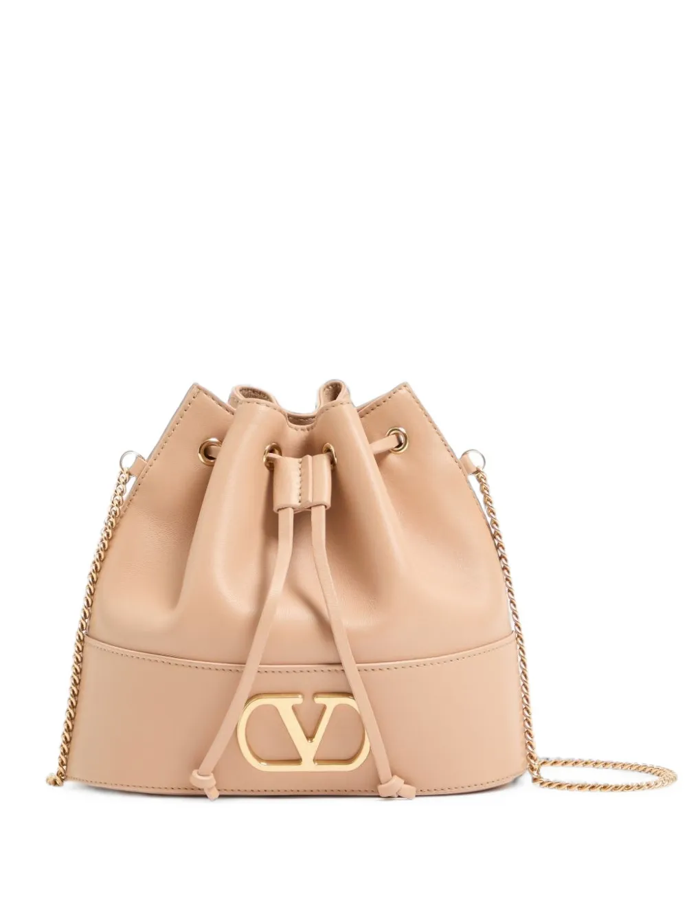 Valentino Garavani VLogo Signature leather shoulder bag - Rosa