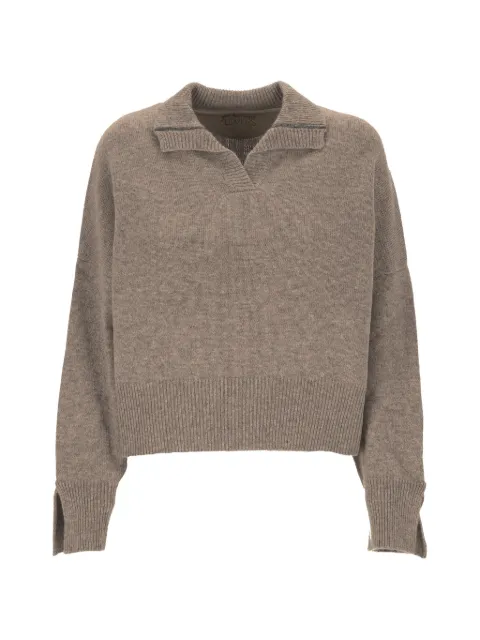 Purotatto spread-collar cashmere sweater