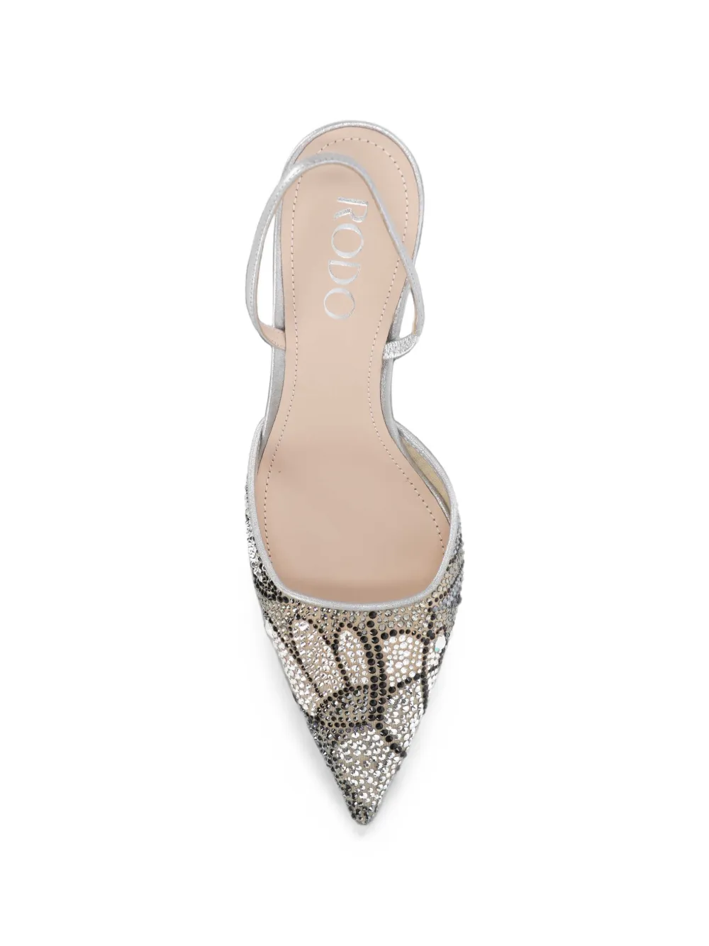 Rodo Slingback pumps verfraaid met kristallen Zilver