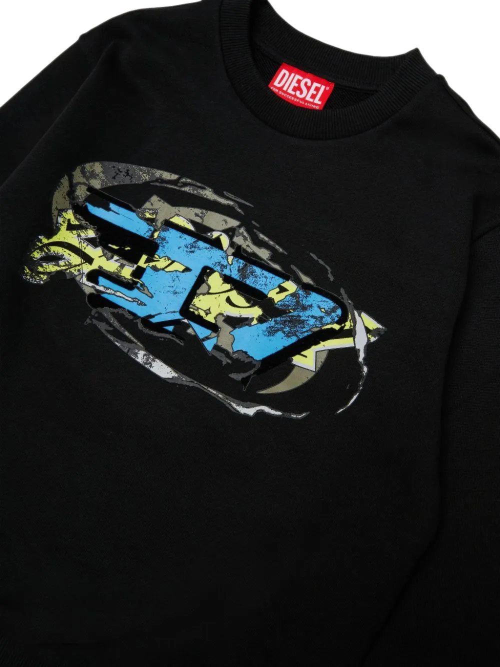 Diesel Kids Sweater met logoprint Zwart
