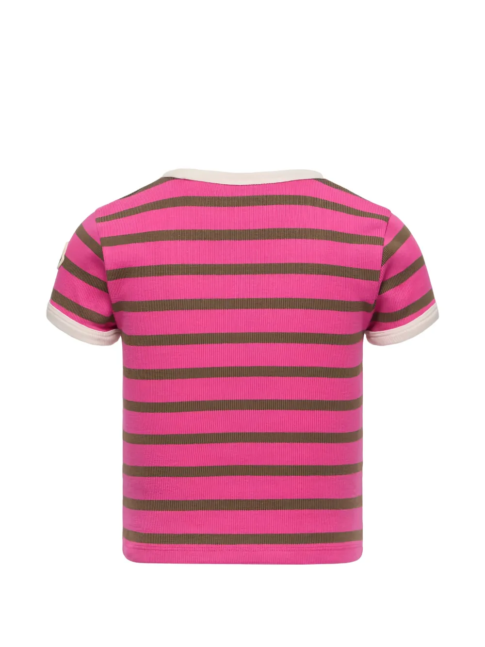 Moncler Enfant Gestreept katoenen T-shirt Roze