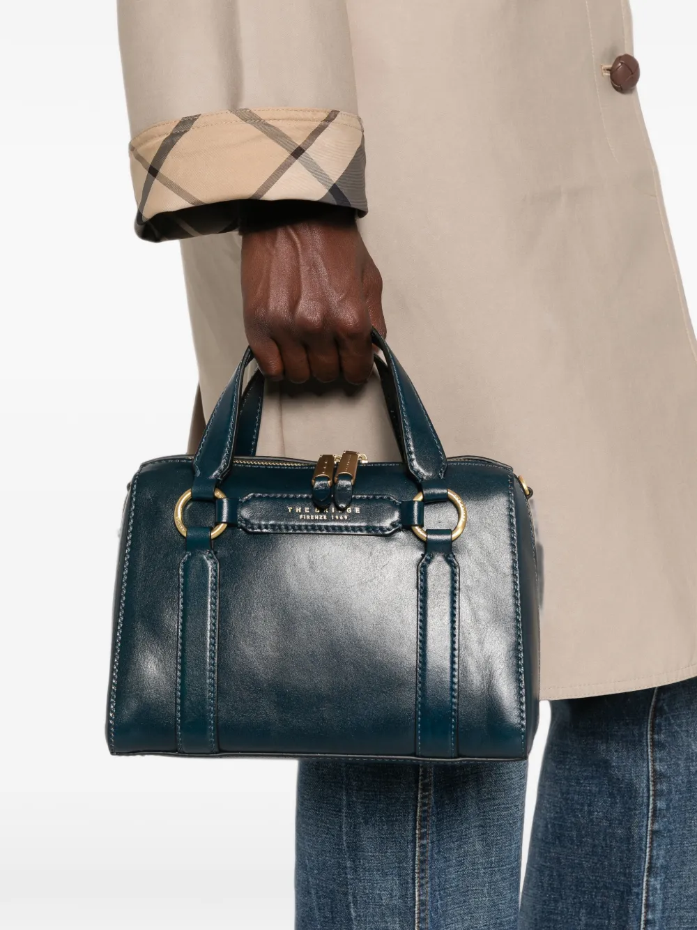 The Bridge Leren shopper Blauw