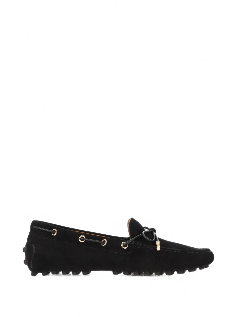 Tod's bow-detail suede loafers - Nero