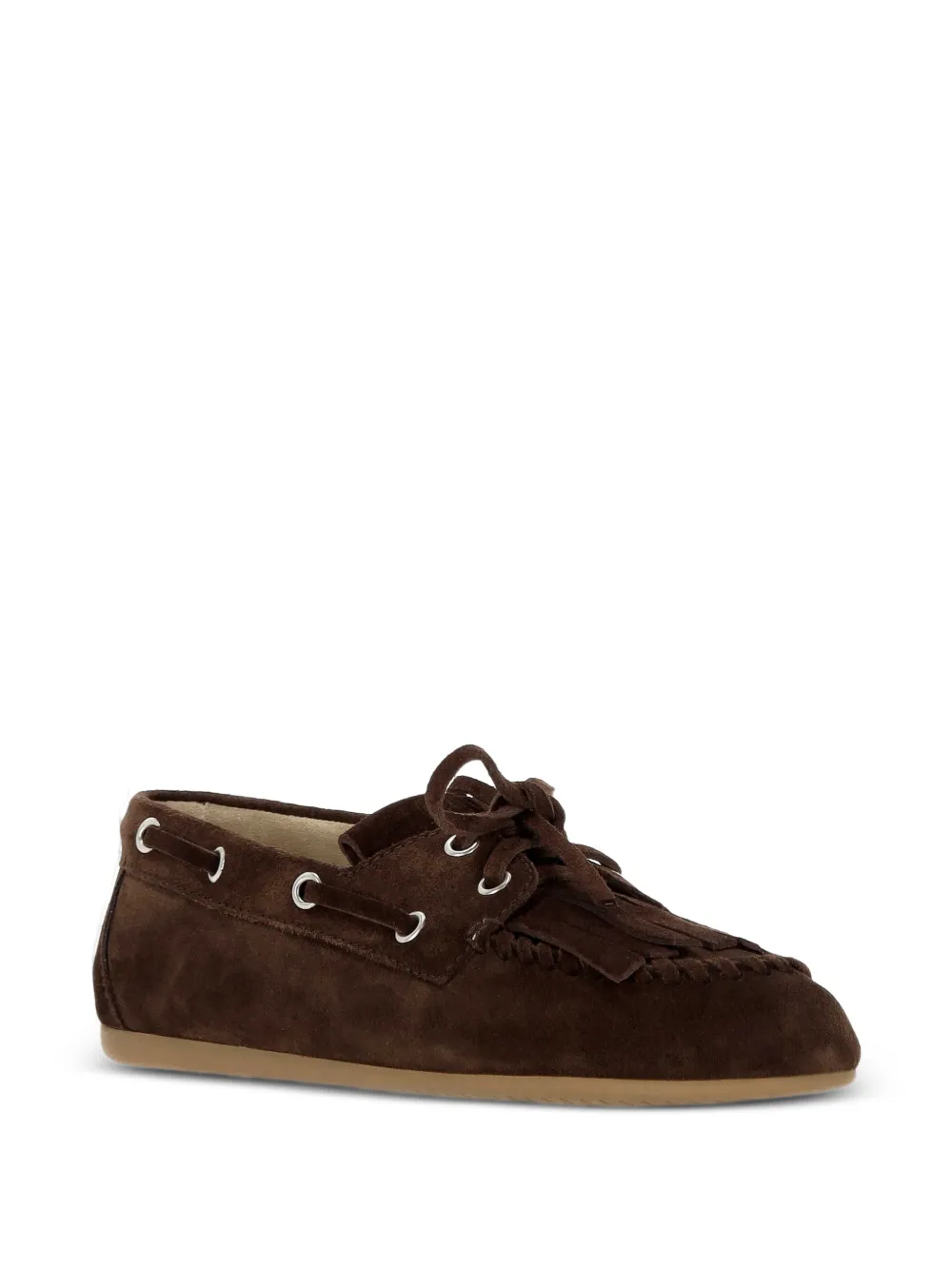 Miu fringe-detail suede loafers Bruin