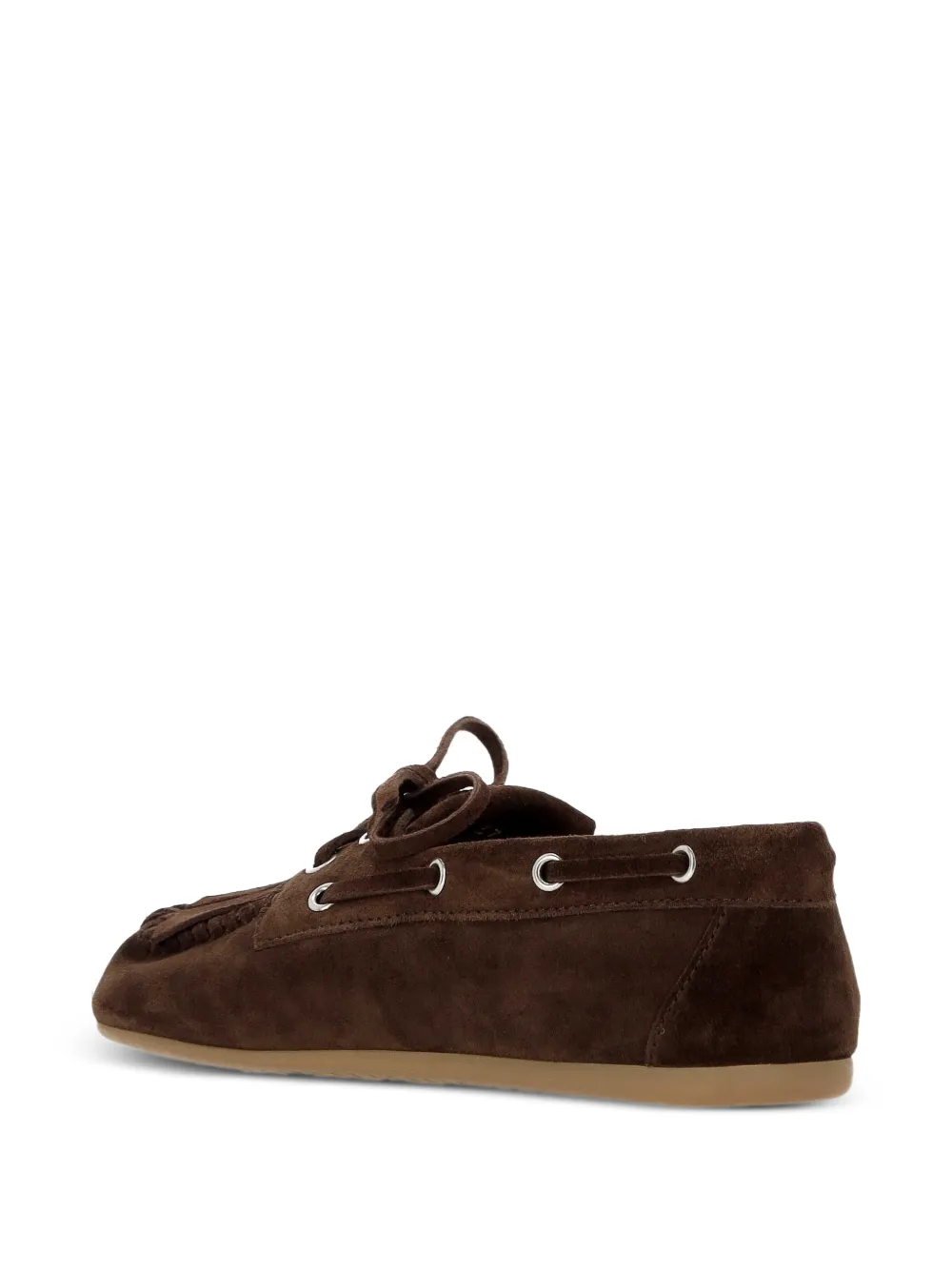 Miu fringe-detail suede loafers Bruin