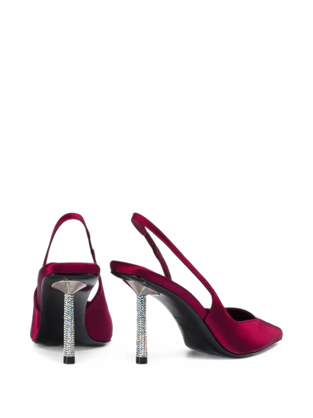 Le Silla Amelia crystal-embellished slingback pumps Rood