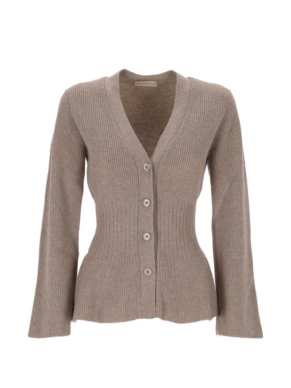 Purotatto ribbed-knit V-neck cardigan