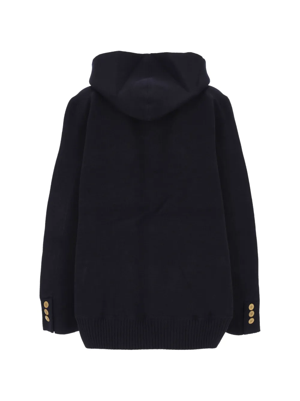 sacai Jas met dubbele rij knopen en capuchon Blauw
