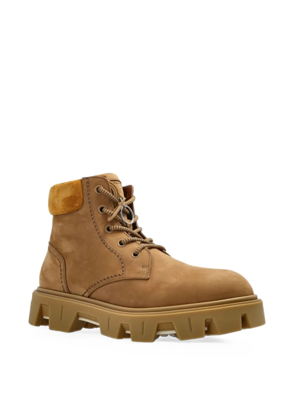 Moncler Peak City suede-panelled chunky-sole boots Beige