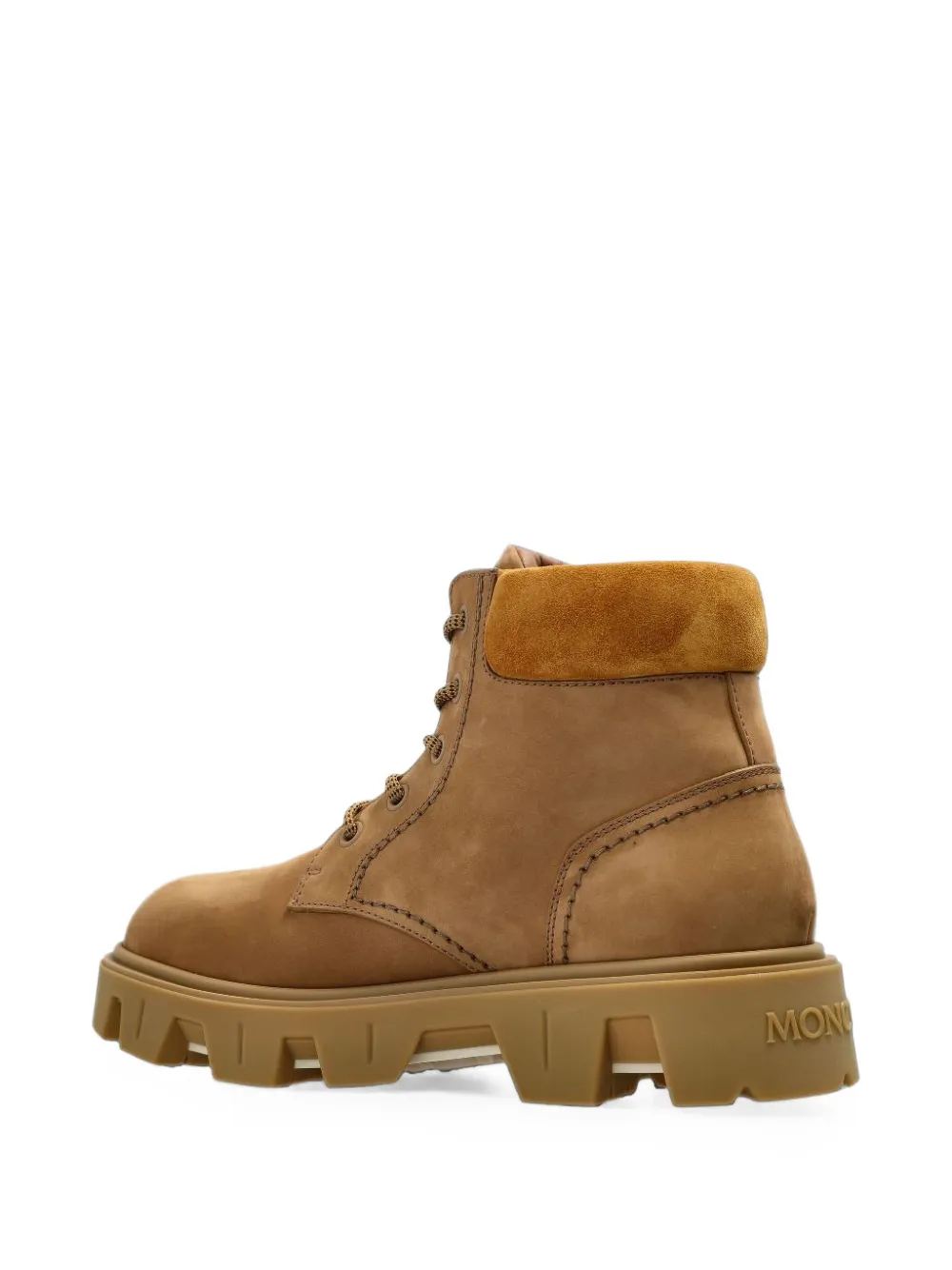 Moncler Peak City suede-panelled chunky-sole boots Beige