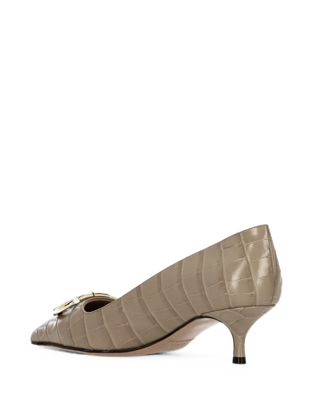 Ferragamo Gancini croc-effect pumps Beige