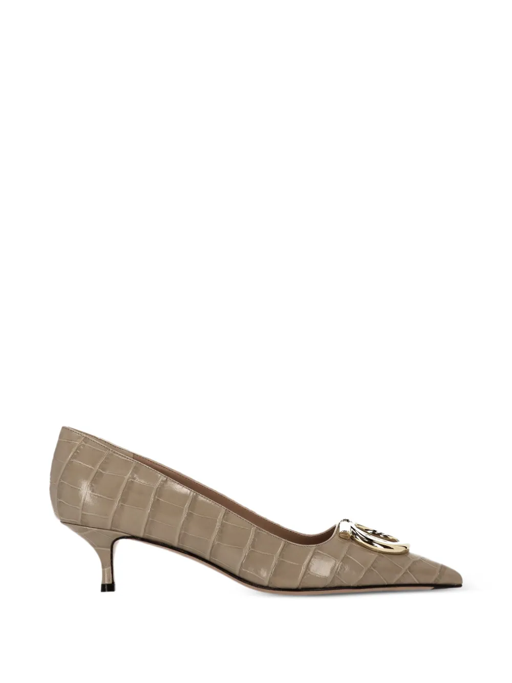 Ferragamo Gancini croc-effect pumps Beige