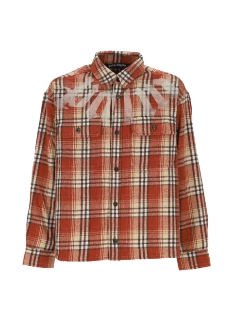 Palm Angels Big Neck logo-print checked shirt