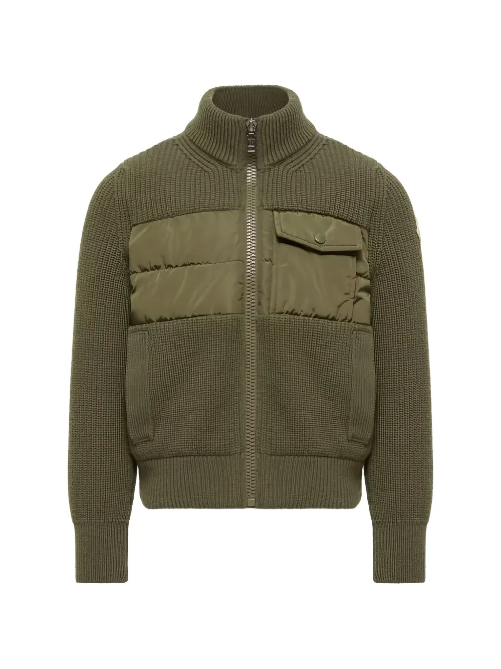 Moncler Enfant Vest met rits en gewatteerd vlak Groen