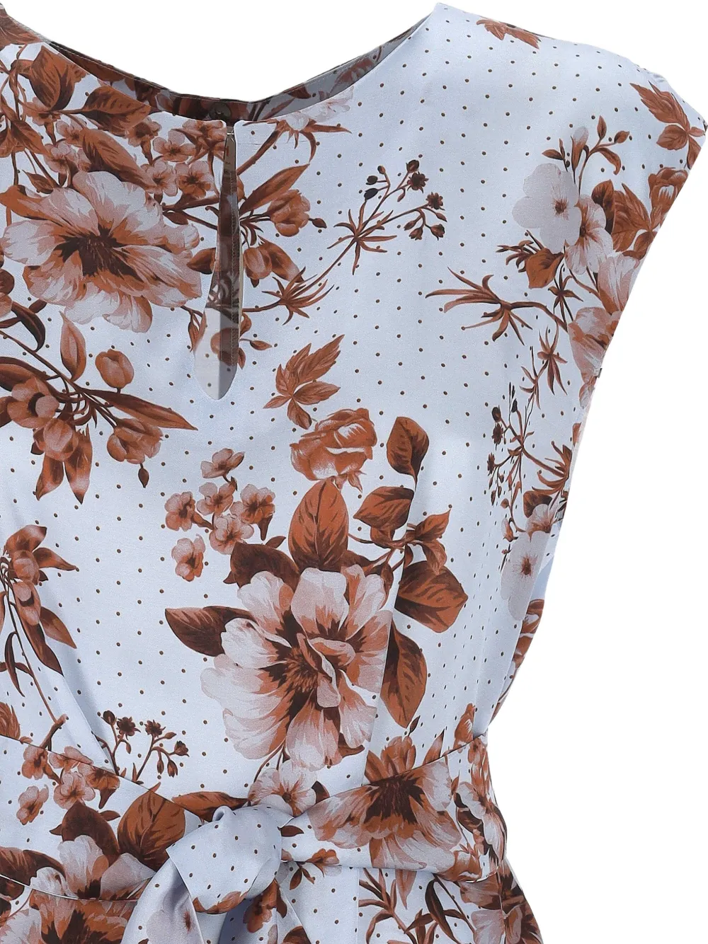 Marella Blouse met ceintuur en bloemenprint Blauw