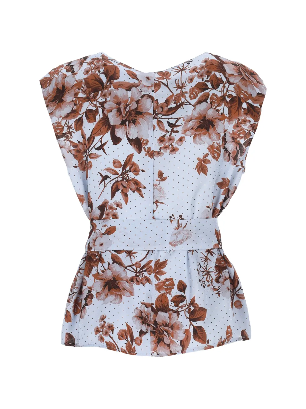 Marella floral-print belted blouse - Blu