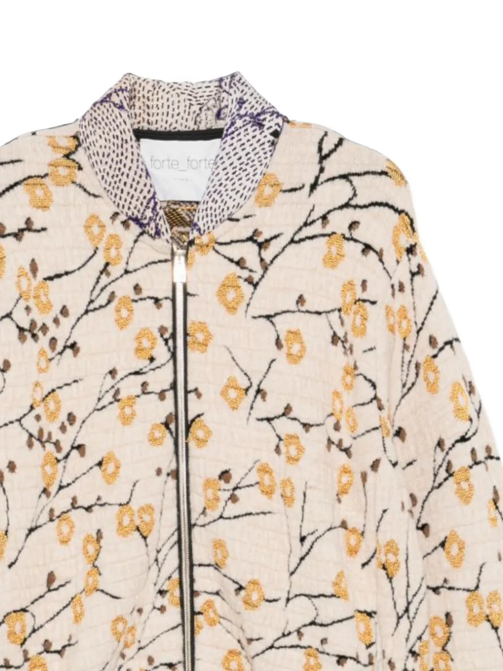 Forte Bomberjack met bloemjacquard Beige