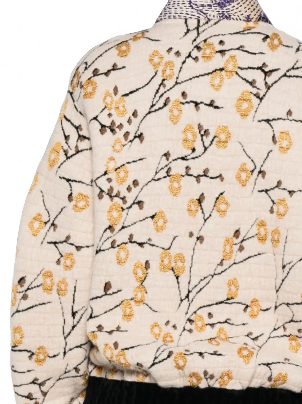 Forte Bomberjack met bloemjacquard Beige