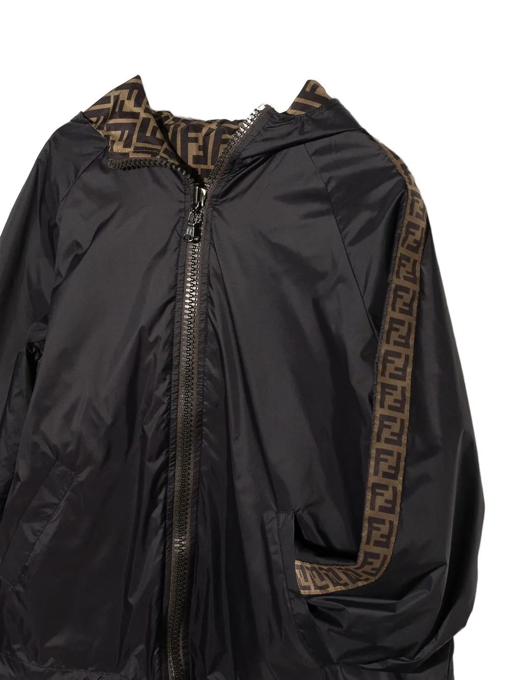 Fendi Kids Omkeerbaar jack met FF-logo Zwart