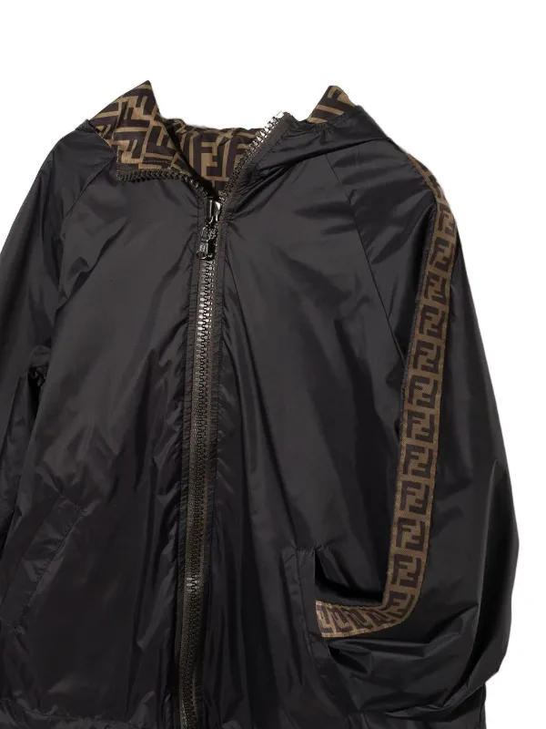 Fendi Kids Jaqueta Dupla Face Com Logo FF | Preto | FARFETCH BR