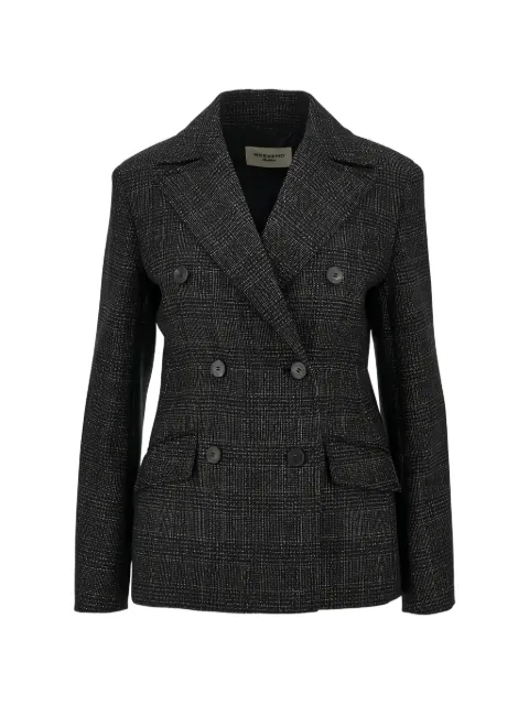 Weekend Max Mara Prince of Wales checked double-breasted wool blazer