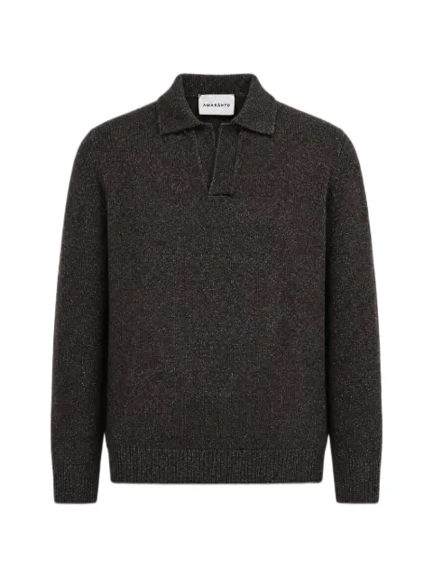 AMARANTO marl-knit polo sweater