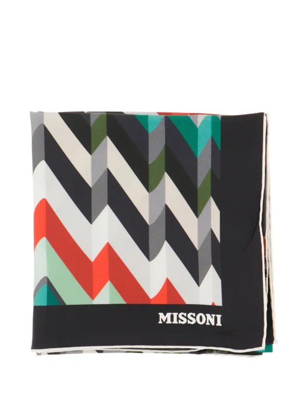 Missoni Zigzag Silk Scarf in White