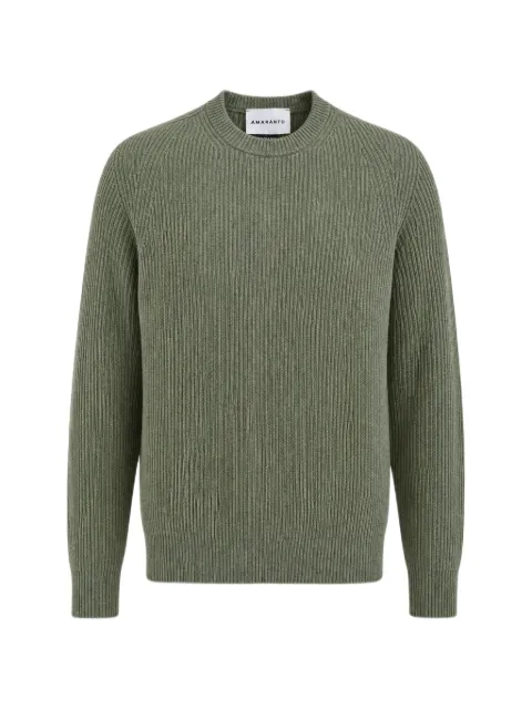 AMARANTO ribbed raglan-sleeve sweater