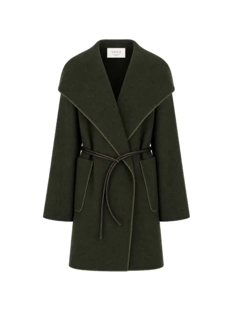 CO.GO belted shawl-collar coat
