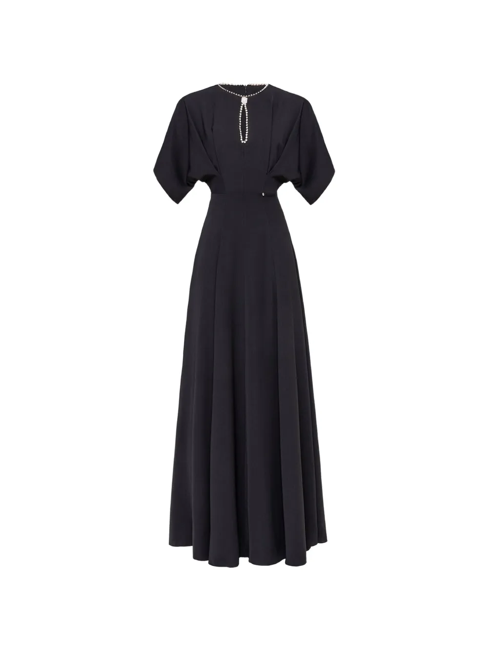 NISSA crystal details maxi dress - Nero