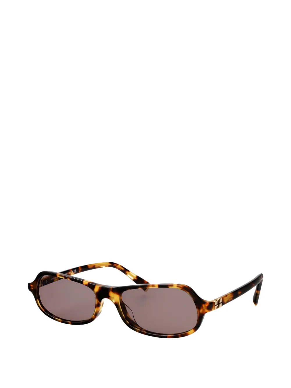 Miu Eyewear Zonnebril met geometrisch montuur met schildpadschild design Bruin