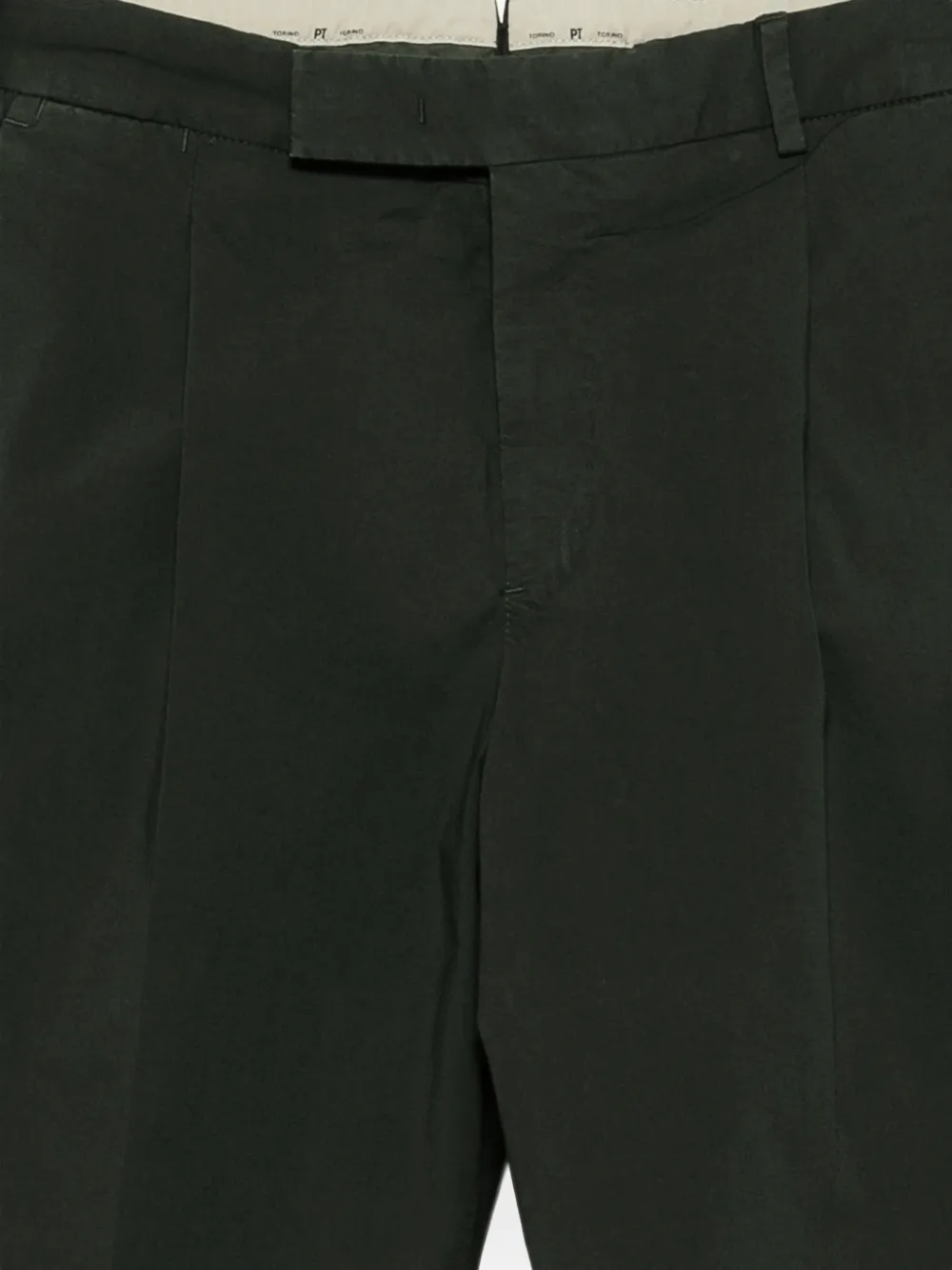 PT Torino Geplooide broek met omgeslagen pijpen Groen