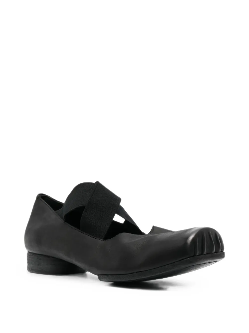 Uma Wang crossover-strap square-toe ballet flats Zwart