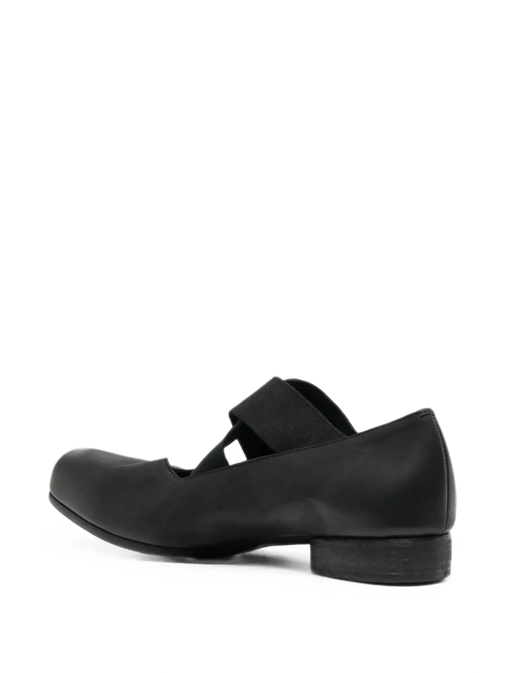 Uma Wang crossover-strap square-toe ballet flats Zwart