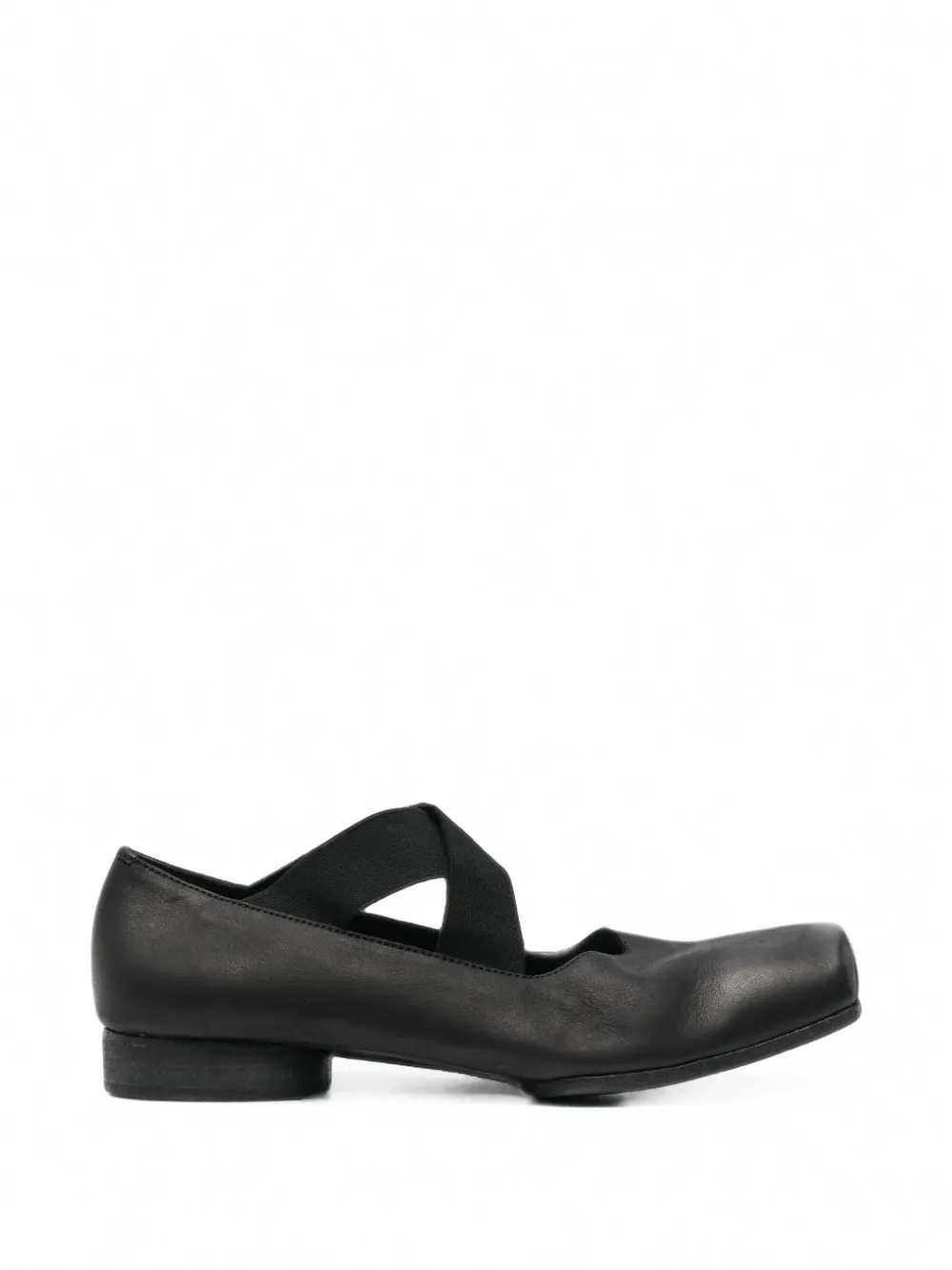 Uma Wang crossover-strap square-toe ballet flats Zwart