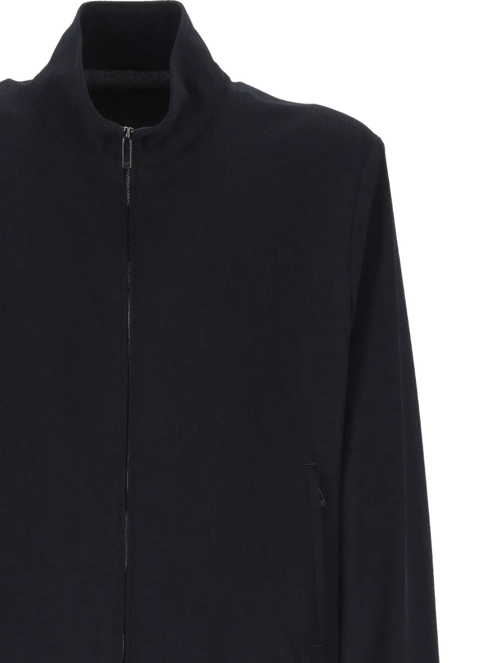 Emporio Armani Jack met geribbelde afwerking en rits Blauw