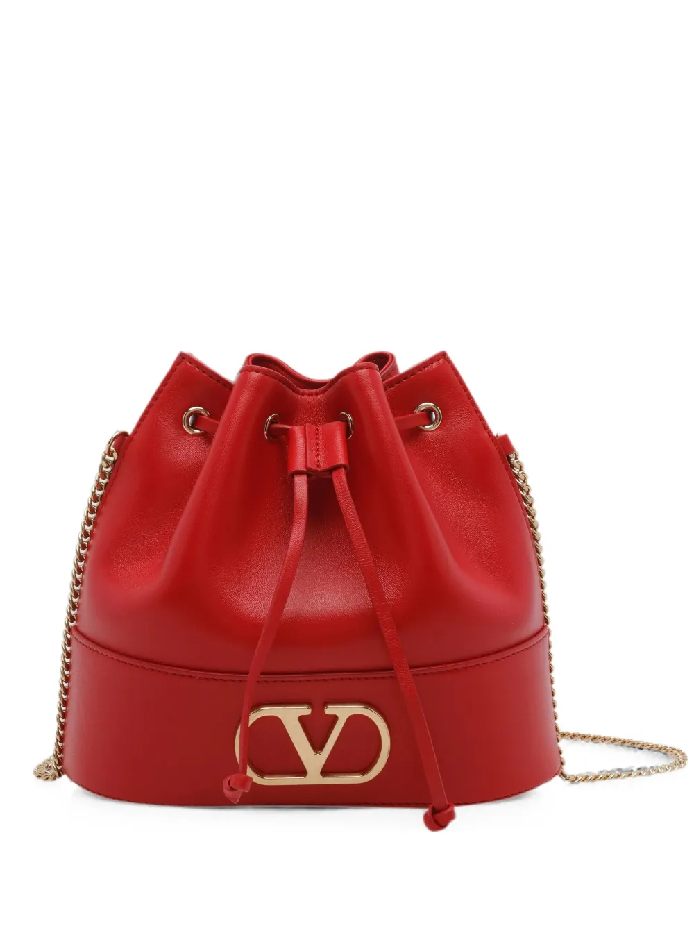 Valentino Garavani VLogo leather bucket bag - Rosso