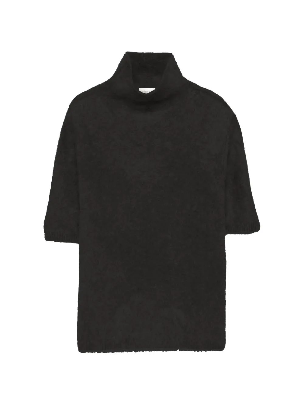 Soft Goat roll-neck short-sleeve sweater - Schwarz