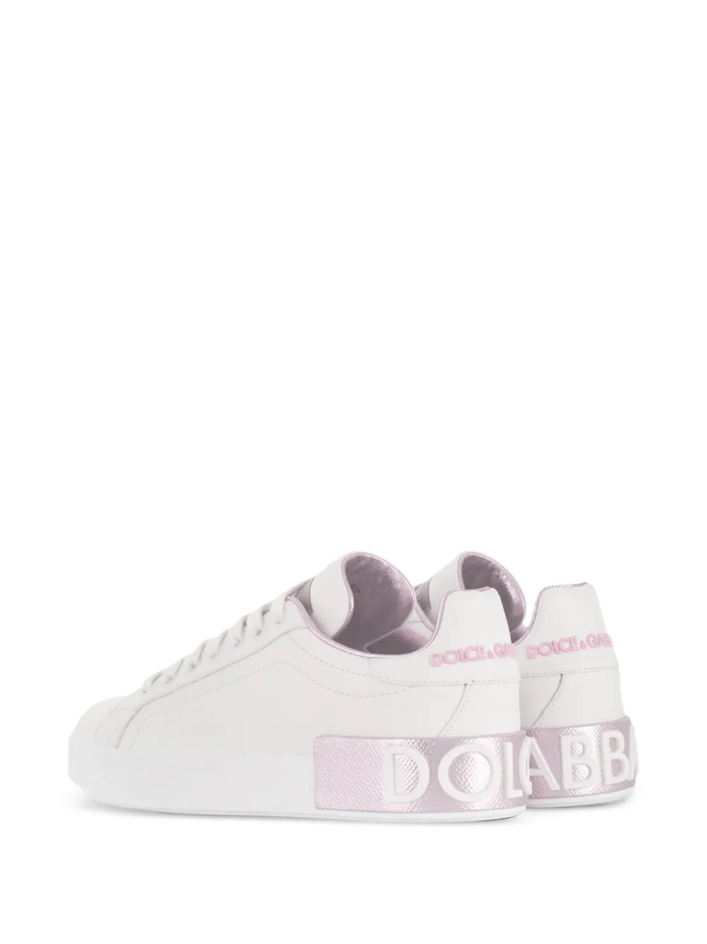 Dolce & Gabbana Portofino nappa kalfsleren sneakers Wit