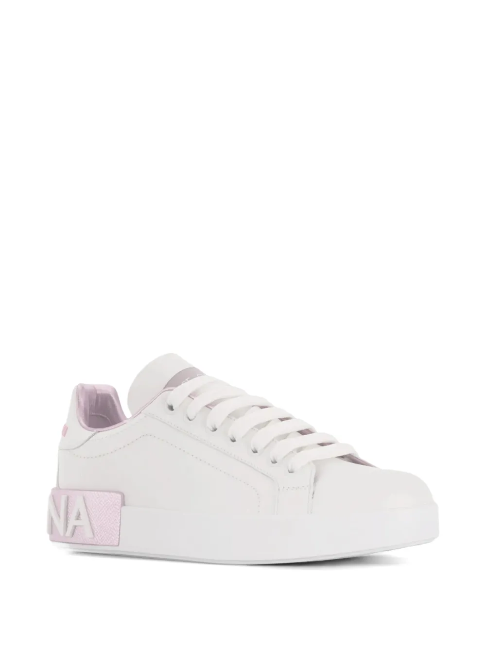 Dolce & Gabbana Portofino nappa kalfsleren sneakers Wit