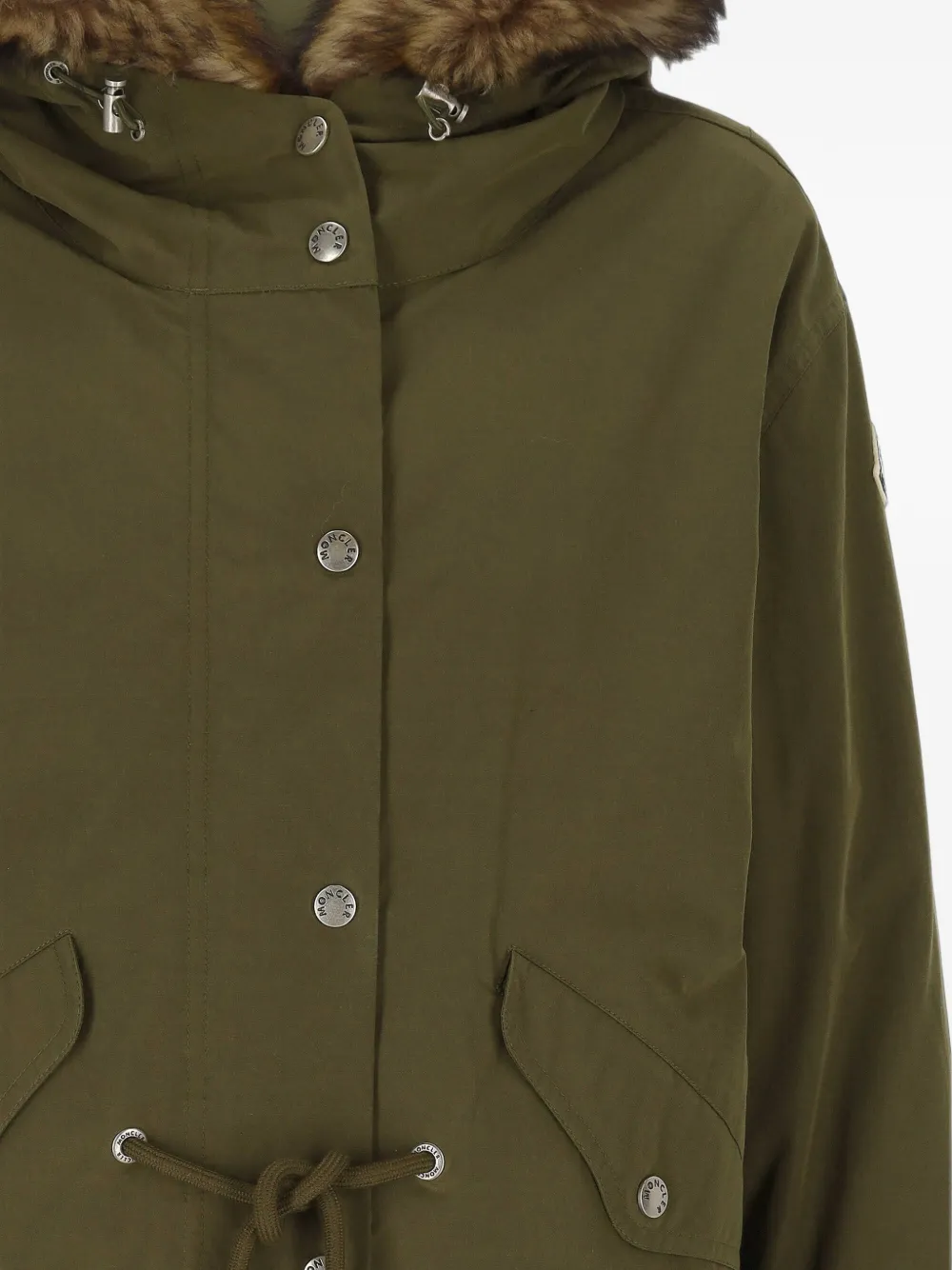 Moncler parka met shearling zoom Groen